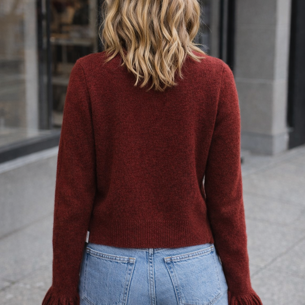 Bordeaux Vest met Franjes - Afbeelding 4
